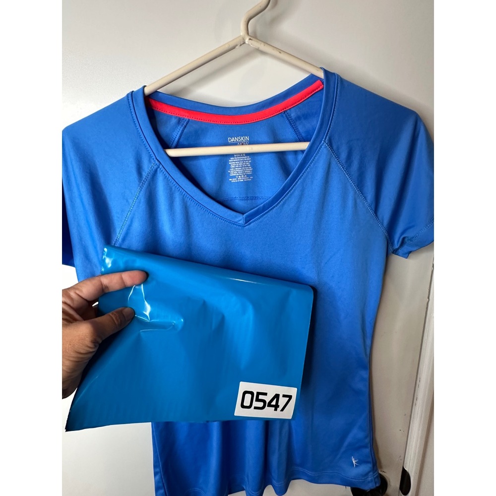 Danskin Now Womens Blue V-Neck Short Sleeve Athletic Training Shirt DL13T-006N S - Picture 6 of 6
